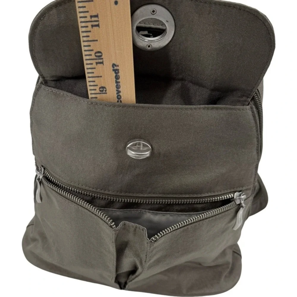 BAGGALLINI Naples Small Backpack Sling Bag Gray Nylon Convertible Travel Mini‎